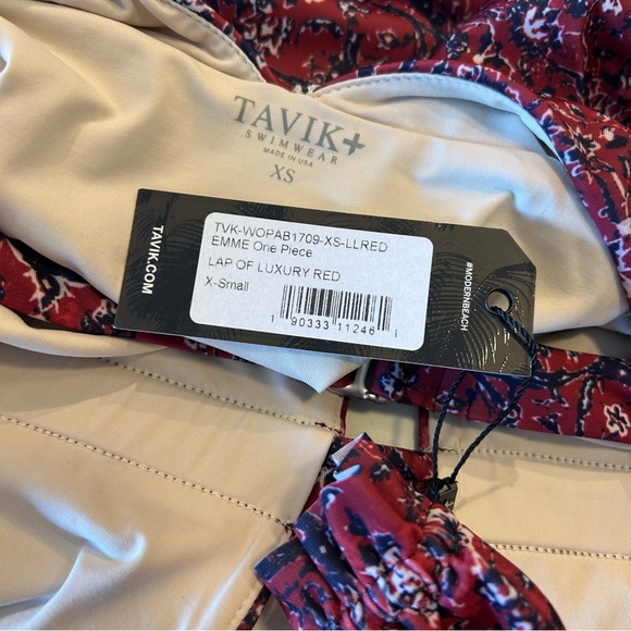 NWT Anthropologie x Tavik Emme One Piece Swimsuit, Lap of Luxury Red, size xs - Picture 9 of 11